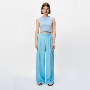 Stretch Cotton Blend Cropped Tank Top